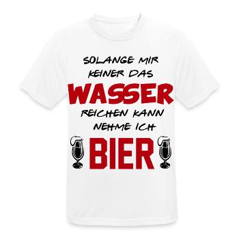 Wasser reichen Bier trinken Alkohol Sprüche - Männer T-Shirt atmungsaktiv - Weiß - Vorne - AI Model Male 185 dark (185cm)