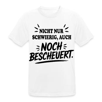 Auch noch bescheuert Schwierig Sprüche Mann Frau - Männer T-Shirt atmungsaktiv - Weiß - Vorne - AI Model Male 185 dark (185cm)