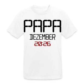 Geburt Baby Papa, Dezember 2026 - Männer T-Shirt atmungsaktiv - Weiß - Vorne - AI Model Male 185 dark (185cm)