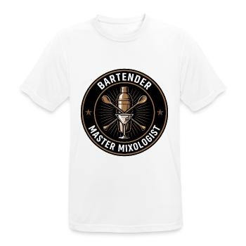 Barkeeper-Meister-Mixologe-Shaker-Abzeichen-Geschenk - Männer T-Shirt atmungsaktiv - Weiß - Vorne - AI Model Male 185 dark (185cm)