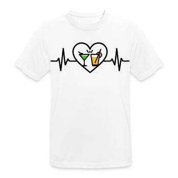 Cocktails Coeur Fête d’été Vacances - T-shirt respirant Homme - blanc - Devant - AI Model Male 185 dark (185cm)