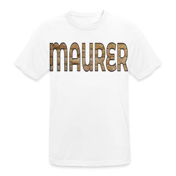 BRIQUES DE CONSTRUCTION DE MAÇONS - T-shirt respirant Homme - blanc - Devant - AI Model Male 185 dark (185cm)