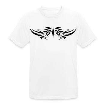 Large jagged Tribal Tattoo ornament. - Men's Breathable T-Shirt - white - Front - AI Model Male 185 dark (185cm)