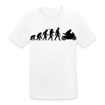 Motorrad Evolution Biker lustiger Motorradfahrer - Männer T-Shirt atmungsaktiv - Weiß - Vorne - AI Model Male 185 dark (185cm)