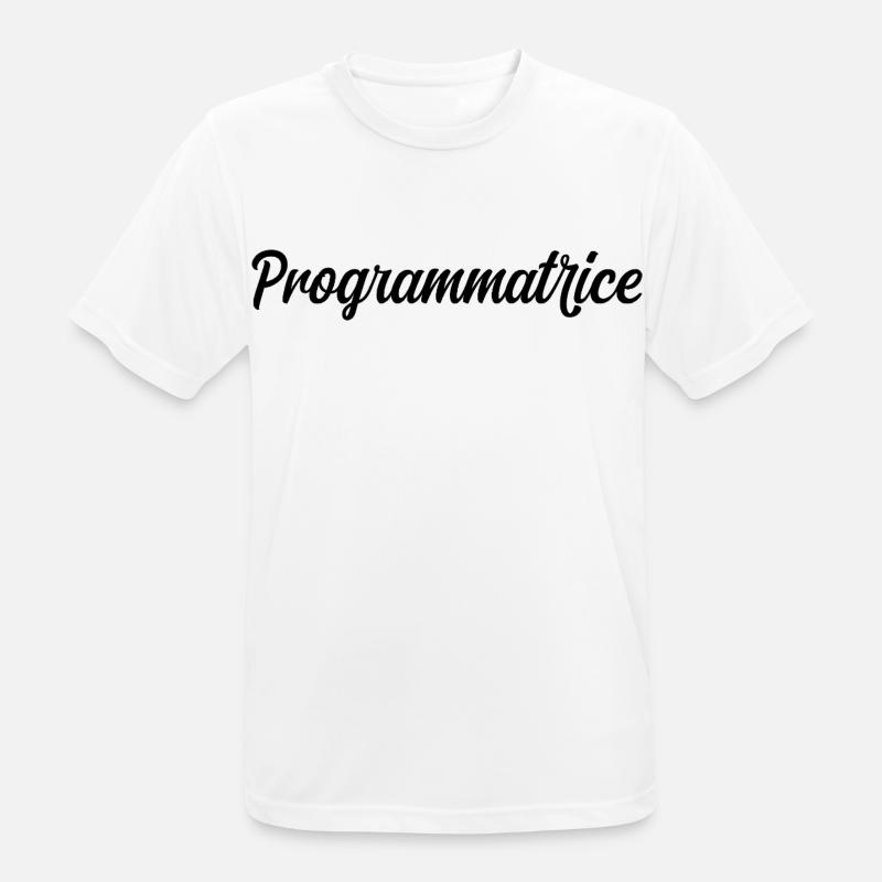 Programmatrice Informatique Code Développeuse Web - T-shirt respirant Homme - blanc