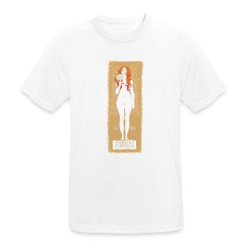 Gustav KLIMT: Nuda Veritas 1898 Limited Edition - Männer T-Shirt atmungsaktiv - Weiß - Vorne - AI Model Male 185 dark (185cm)