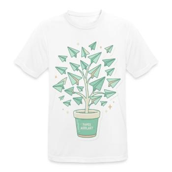 Papierflugbaum Origami - Männer T-Shirt atmungsaktiv - Weiß - Vorne - AI Model Male 185 dark (185cm)