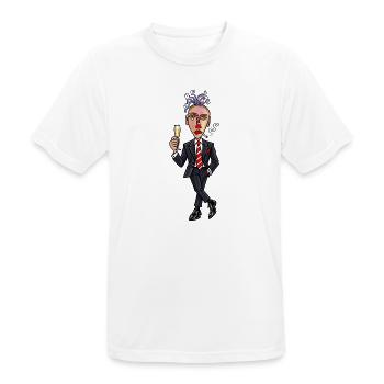 Surrealer Anzugheld mit sektglas - Männer T-Shirt atmungsaktiv - Weiß - Vorne - AI Model Male 185 dark (185cm)