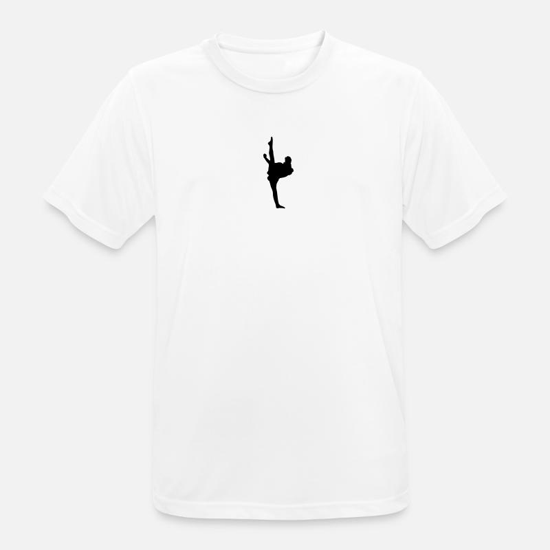Karate oder Taekwondo High Kick - Männer T-Shirt atmungsaktiv - Weiß