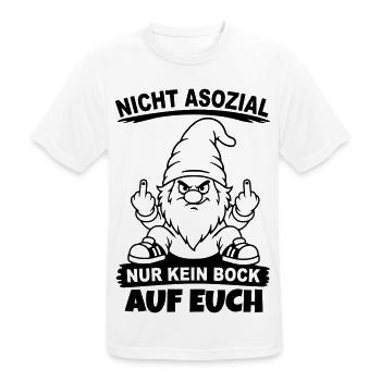 Nicht Asozial nur kein Bock auf euch - Männer T-Shirt atmungsaktiv - Weiß - Vorne - AI Model Male 185 dark (185cm)