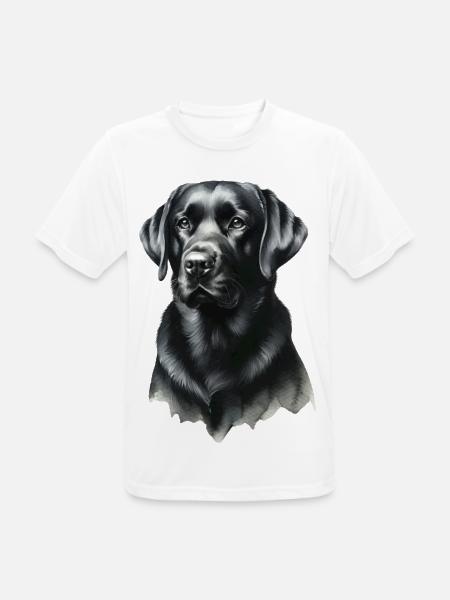 Edler schwarzer Labrador Portrait Labrador - Männer T-Shirt atmungsaktiv - Weiß