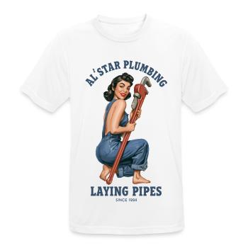 Al'star plumbing - Männer T-Shirt atmungsaktiv - Weiß - Vorne - AI Model Male 185 dark (185cm)