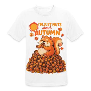 Nuts About Autumn | Dickes Eichhörnchen Design - Männer T-Shirt atmungsaktiv - Weiß - Vorne - AI Model Male 185 dark (185cm)