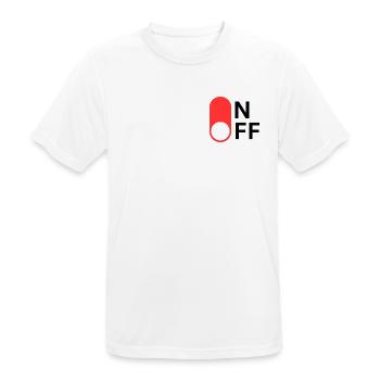ON/OFF mode - Men's Breathable T-Shirt - white - Front - AI Model Male 185 dark (185cm)
