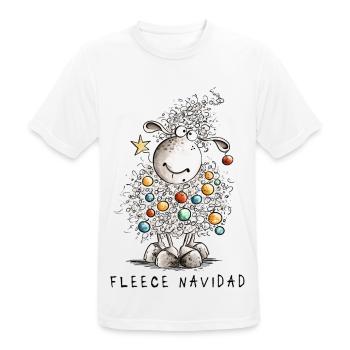 Fleece Navidad Weihnachtsschaf Cartoon Schaf - Männer T-Shirt atmungsaktiv - Weiß - Vorne - AI Model Male 185 dark (185cm)
