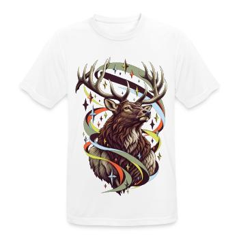 Elch mit Jade-Polarlichtfunken - Männer T-Shirt atmungsaktiv - Weiß - Vorne - AI Model Male 185 dark (185cm)