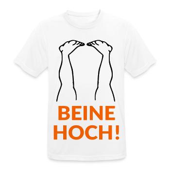 Motivation Beine Hoch - Männer T-Shirt atmungsaktiv - Weiß - Vorne - AI Model Male 185 dark (185cm)