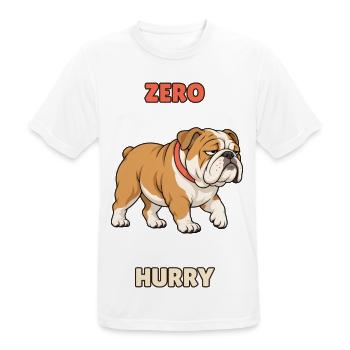 Zero Hurry – Fauler Bulldoggen-Humor - Männer T-Shirt atmungsaktiv - Weiß - Vorne - AI Model Male 185 dark (185cm)