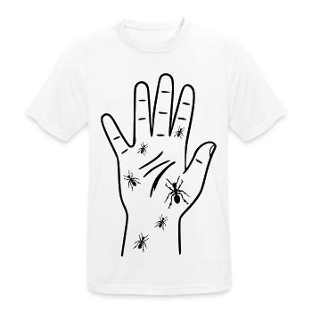 Ameisenlaufen Kribbeln Hände - Männer T-Shirt atmungsaktiv - Weiß - Vorne - AI Model Male 185 dark (185cm)