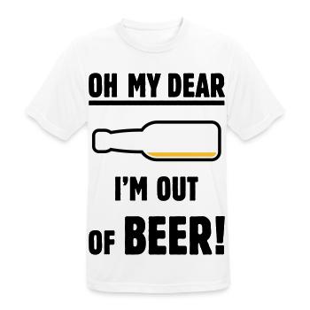 Oh mon cher – je n’ai plus de bière ! (Ale Lager / POS 3C) - T-shirt respirant Homme - blanc - Devant - AI Model Male 185 dark (185cm)