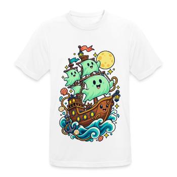 Geisterpiraten auf Mondschiff - Männer T-Shirt atmungsaktiv - Weiß - Vorne - AI Model Male 185 dark (185cm)