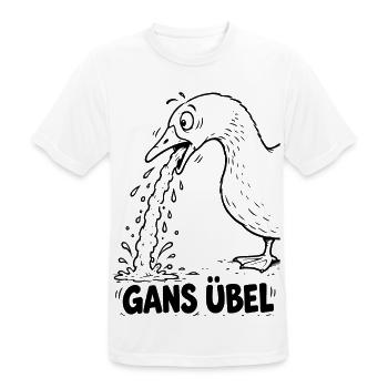 Lustiger Spruch: Gans übel - Männer T-Shirt atmungsaktiv - Weiß - Vorne - AI Model Male 185 dark (185cm)