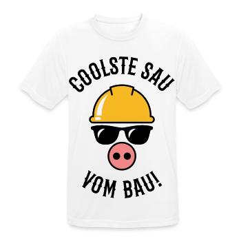 Coolste Sau Vom Bau! (Bauarbeiter / Handwerker) - Männer T-Shirt atmungsaktiv - Weiß - Vorne - AI Model Male 185 dark (185cm)