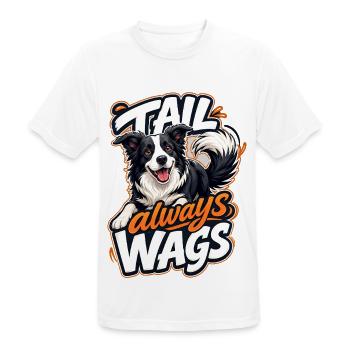 Border Collie - Männer T-Shirt atmungsaktiv - Weiß - Vorne - AI Model Male 185 dark (185cm)