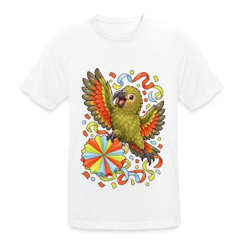 Kea mit Papierrosette und Konfetti - Männer T-Shirt atmungsaktiv - Weiß - Vorne - AI Model Male 185 dark (185cm)