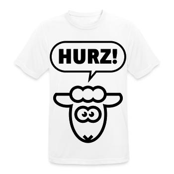 Hurz! (Lamm / Sketch / Lustig / Total Normal / B) - Männer T-Shirt atmungsaktiv - Weiß - Vorne - AI Model Male 185 dark (185cm)