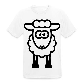 Schaf / Schäfchen / Lamm / Lämmchen (Black) - Männer T-Shirt atmungsaktiv - Weiß - Vorne - AI Model Male 185 dark (185cm)