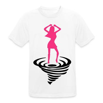 Tänzerin auf Tornado - Männer T-Shirt atmungsaktiv - Weiß - Vorne - AI Model Male 185 dark (185cm)