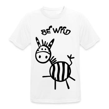 Be Wild Zèbre - T-shirt respirant Homme - blanc - Devant - AI Model Male 185 dark (185cm)