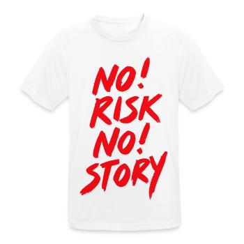 No risk no story - Männer T-Shirt atmungsaktiv - Weiß - Vorne - AI Model Male 185 dark (185cm)