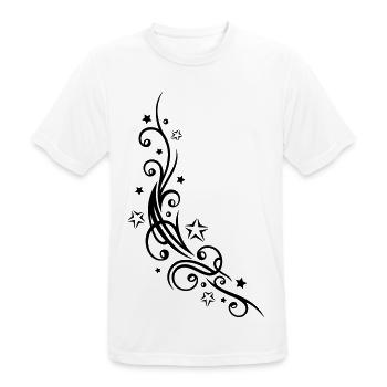 Tribal Tattoo ornament with stars. - Men's Breathable T-Shirt - white - Front - AI Model Male 185 dark (185cm)