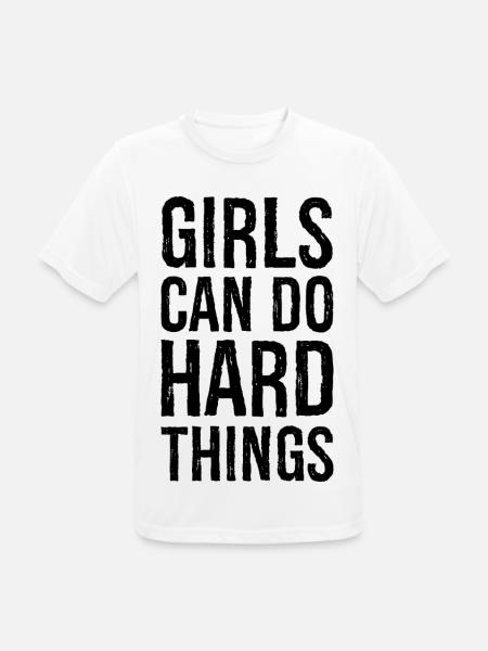 Mädchen können harte Dinge tun - Männer T-Shirt atmungsaktiv - Weiß