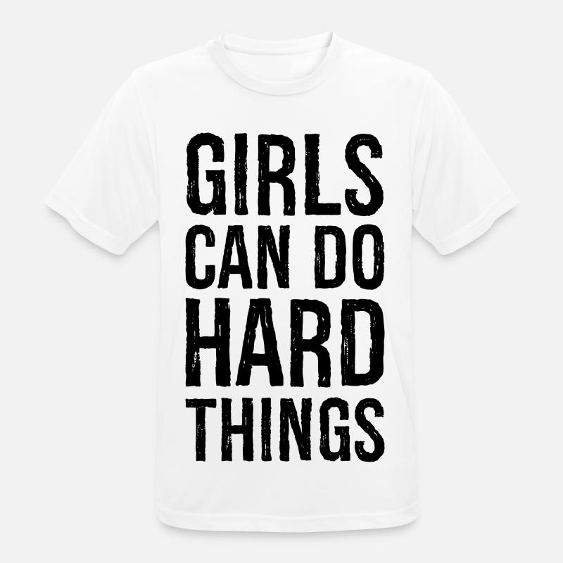 Mädchen können harte Dinge tun - Männer T-Shirt atmungsaktiv - Weiß