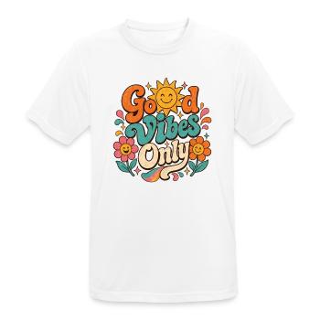 Le seul Retro Floral de Good Vibe - T-shirt respirant Homme - blanc - Devant - AI Model Male 185 dark (185cm)