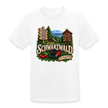 Schwarzwald – Natur, Heimat & Lebensgefühl - Männer T-Shirt atmungsaktiv - Weiß - Vorne - AI Model Male 185 dark (185cm)