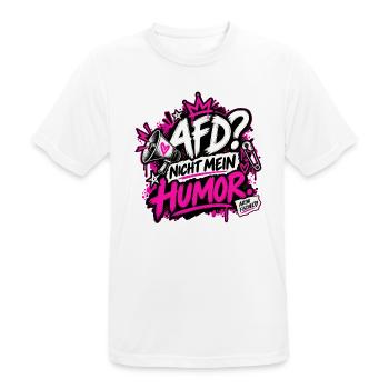 AfD? Nicht mein Humor - Männer T-Shirt atmungsaktiv - Weiß - Vorne - AI Model Male 185 dark (185cm)