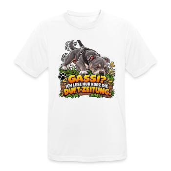 Gassi mit Schnüffelpause - Männer T-Shirt atmungsaktiv - Weiß - Vorne - AI Model Male 185 dark (185cm)
