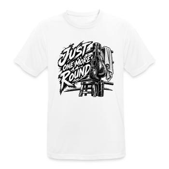 NUR NOCH EINE RUNDE. - Männer T-Shirt atmungsaktiv - Weiß - Vorne - AI Model Male 185 dark (185cm)