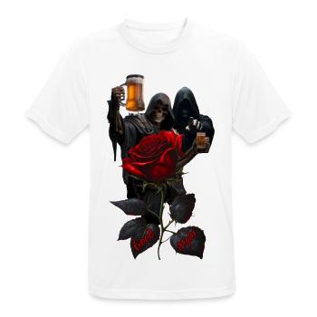 Sensenmann-Rosenbraunacht - Männer T-Shirt atmungsaktiv - Weiß - Vorne - AI Model Male 185 dark (185cm)