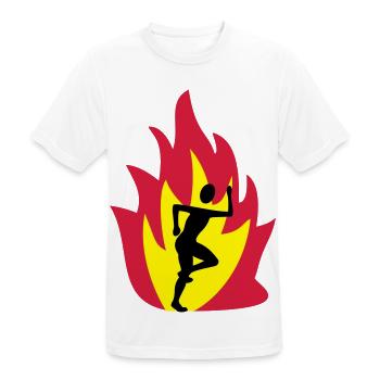 Runner flame - Men's Breathable T-Shirt - white - Front - AI Model Male 185 dark (185cm)