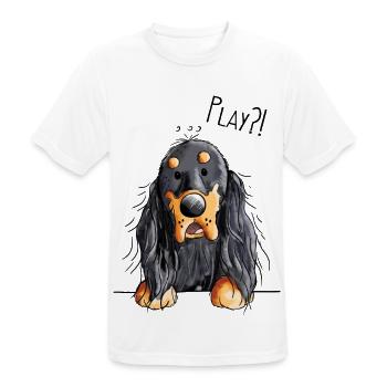 Play Gordon Setter - Chien - Cadeau - T-shirt respirant Homme - blanc - Devant - AI Model Male 185 dark (185cm)