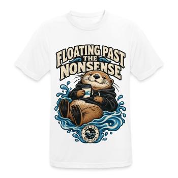 RobVibe Wild Club – Otter Past the Nonsense - Männer T-Shirt atmungsaktiv - Weiß - Vorne - AI Model Male 185 dark (185cm)