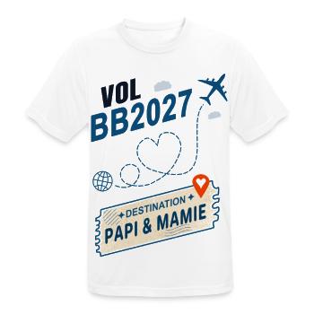 Flug BB2027 Ziel Opa und Großmutter - Männer T-Shirt atmungsaktiv - Weiß - Vorne - AI Model Male 185 dark (185cm)