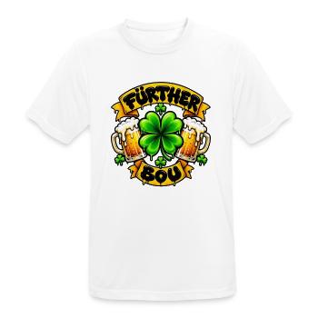 Fürther Bou mit Kleeblatt und Bier - Männer T-Shirt atmungsaktiv - Weiß - Vorne - AI Model Male 185 dark (185cm)