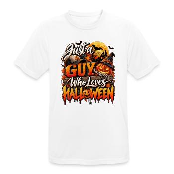 Just a Guy Who Loves Halloween - Männer T-Shirt atmungsaktiv - Weiß - Vorne - AI Model Male 185 dark (185cm)