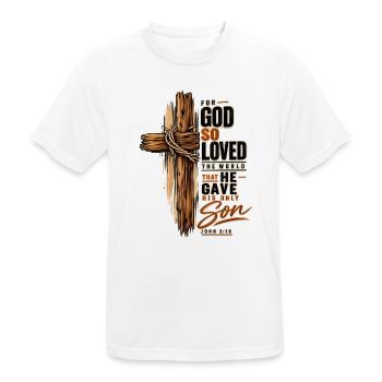 Johannes 3,16 Kreuz Jesus Liebe Christliches Shirt - Männer T-Shirt atmungsaktiv - Weiß - Vorne - AI Model Male 185 dark (185cm)